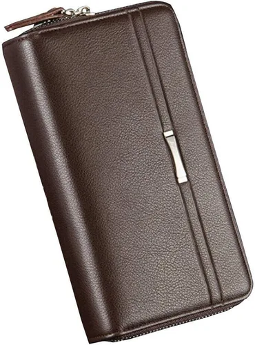 Miniatura 2 de Hebetag Cartera de cuero para hombre, organizador de muñeca
