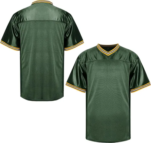 MESOSPERO Men's Blank Football Jersey Mesh Plain Practice Shirt Athletic Sports Football T-Shirt White Red Black S-3XL