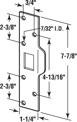 Miniatura 6 de Defender Security U 9585 1-3/8 pulgadas x 9 pulgadas Acero Inoxidable Grueso, Cerradura de 2-1/8 pulgadas y Refuerzo de Puerta, 1-3/8 y Prime-Line U