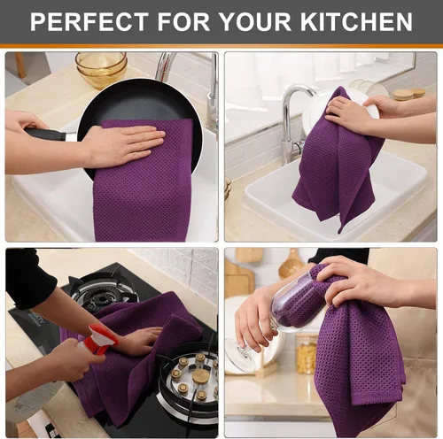 Miniatura 438 de Kitinjoy - Paños de cocina de 100 % algodón, tela de tejido gofrado, paño de limpieza ultrasuave, absorbente y de secado rápido. Beige