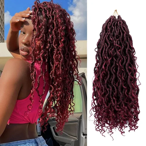 Miniatura 36 de Goddess Locs - Cabello de ganchillo de 10 pulgadas, 7 paquetes de cabello de ganchillo bohemio sintético para mujeres negras, rastas de ganchillo #1B