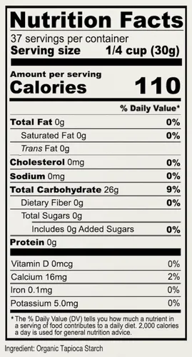 Miniatura 4 de Anthony's Harina de Tapioca Orgánica, 2.5 lb, Sin Gluten, Sin OGM