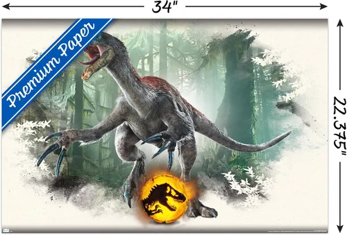 Miniatura 3 de Trends International Jurassic World: Dominion - Póster de pared focal Therizinosaurus, 22.375 x 34 pulgadas, versión premium sin marco