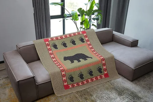 Miniatura 5 de Virah Bella - Manta Acolchada de Tiro 50"x60" - Edredón de Tiro Ligero para Acento, Decoración o Ropa de Cama - Manta Temática de Lodge