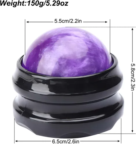 Miniatura 2 de WOVTE Bola de masaje, bolas de lacrosse, herramienta de auto masaje para dolores musculares, hombros, cuello, espalda, pies, cuerpo, tejido Púrpura