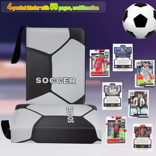 Miniatura 5 de CDROPS Carpeta de Tarjetas Compatible con Tarjetas de Fútbol, Tarjetas Coleccionables, MTG y Otros TCG, Se Adapta a 400 Tarjetas con 50 Páginas