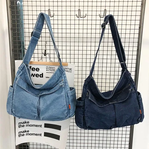 Miniatura 7 de Bolso cruzado bohemio hipster hobo bohemio hippie de lona, bolso de mano estético, bolso grande de hada grunge