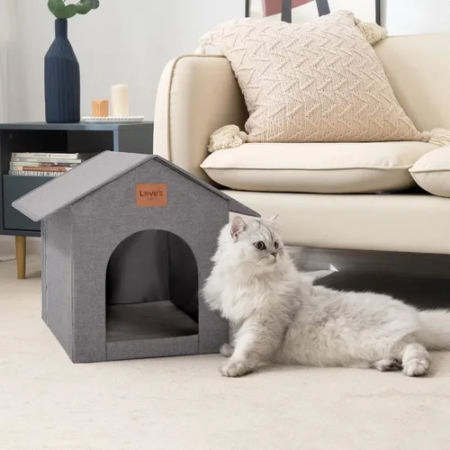 Miniatura 7 de Love's cabin - Casa para gatos al aire libre resistente a la intemperie, aislada, para invierno, impermeable, para gatos de interior, refugio