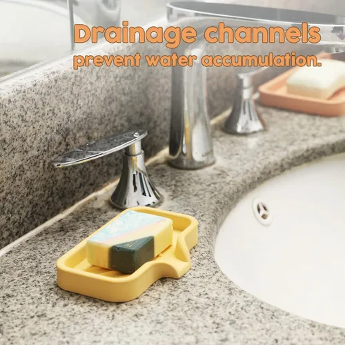 Miniatura 6 de Molde de silicona para jabonera de hormigón con drenaje, soporte de jabón de cemento para ducha/baño, herramientas de fabricación de bandejas
