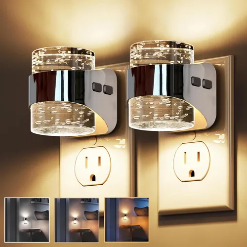 Miniatura 13 de L LOHAS LED Luz nocturna, luces nocturnas de burbujas enchufables a la pared, 3000 K/4000 k/5000 K, luz nocturna de temperatura de color ajustable