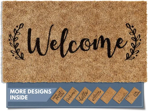 Miniatura 9 de Barnyard Designs Felpudo de bienvenida para exteriores, alfombra grande de entrada para puerta principal, marrón (Home Sweet Home, 30" x 17")