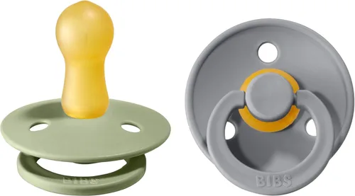 Miniatura 55 de BIBS - Paquete de 2 chupetes Bibs Colour, calmante, libre de bisfenol A, punta redonda, látex de goma natural Noche de vainilla