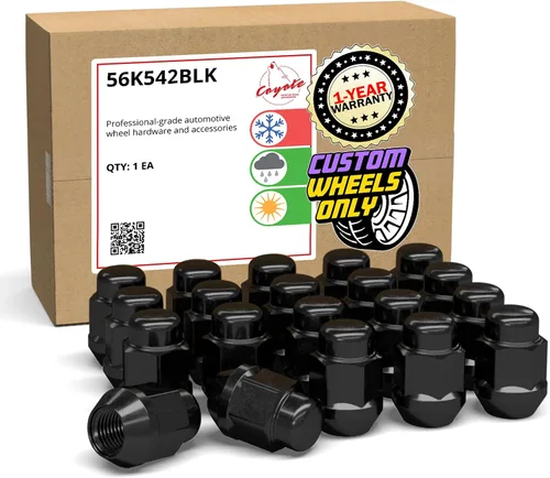 Miniatura 8 de Wheel Accessories Parts 20 tuercas de extremo abierto de 1/2 a 20 roscas de 0.827 in de largo, color negro, 3/4 pulgadas, 0.748 in, hexagonales