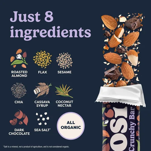 Miniatura 5 de Tosi Barras de nueces, almendra y arándano, aperitivos saludables para adultos y niños, barras crujientes a base de plantas (6 G de proteína)