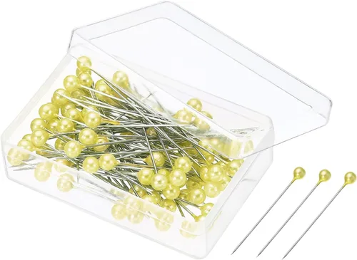 Miniatura 18 de PATIKIL Alfileres de costura perlados, 1 juego de agujas de cabeza de bola de acero inoxidable para decoración de modista, color azul
