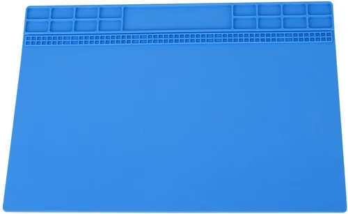 Tapete de silicona para soldar, 13.8 x 19.8 pulgadas, tapete controlado eléctrico, calor de 932.0 °F, tapete antiestático multiusos para reparación