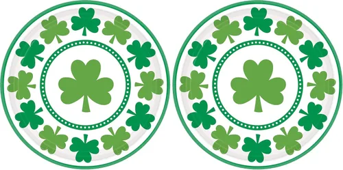 Miniatura 2 de Platos redondos de papel St. Patrick Lucky Shamrocks – 9 pulgadas, 8 unidades – Platos de fiesta perfectos para la celebración del día de San