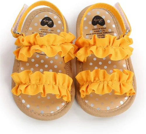 Miniatura 4 de Timatego Sandalias de verano para bebés y niñas con suela suave de flores, zapatos de vestir para cuna, recién nacidos, para recién nacidos