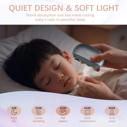 Miniatura 3 de Cortauñas eléctrico para personas mayores, recortadora de uñas eléctrica automática, herramienta de cuidado de uñas 3 en 1 con luz LED
