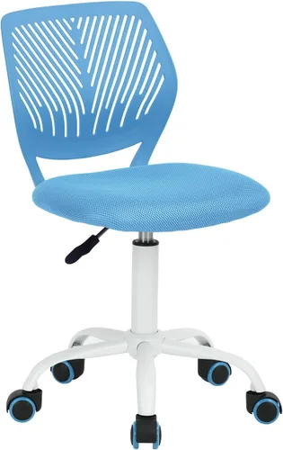 Miniatura 15 de FurnitureR Silla de escritorio para adolescentes, niños y niñas, silla de tareas con malla transpirable y polipropileno con respaldo medio, altura