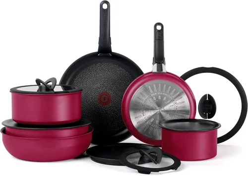 Miniatura 18 de T-fal Ingenio Essentials - Juego de utensilios de cocina con mango desmontable/extraíble de 11 piezas, granito titanio antiadherente, apto para Gris