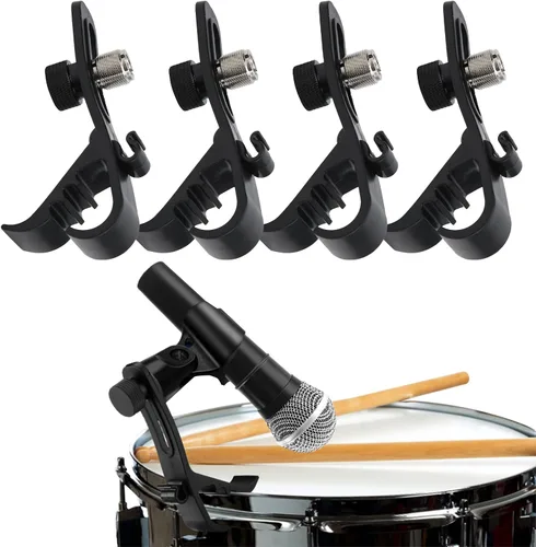 Watris Veiyi - Clips para micrófono de tambor - 4 piezas, abrazaderas de montaje a prueba de golpes