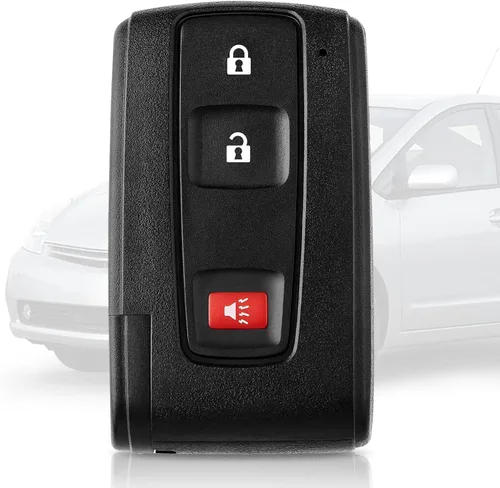 Funda de llave para Toyota Prius 2004 2005 2006 2007 2008 2009, llave remota de entrada sin llave inteligente de reemplazo para logo plateado, P/N: