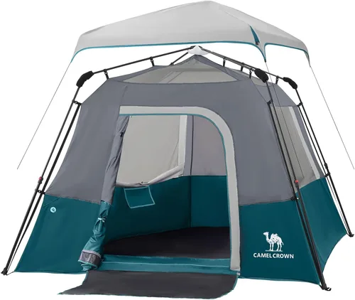 Miniatura 14 de CAMEL CROWN 4/6 Person Instant Cabin Tent, Pop Up Windproof Tents for Camping, 60-Second Setup Family Tent with Carry Bag for Outdoor Hiking Marrón