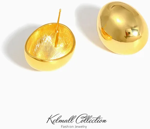 Miniatura 49 de KELMALL Aretes tipo argolla de oro de 14 quilates para mujer, hipoalergénicos, gruesos, redondos, no se deslustra, para orejas sensibles