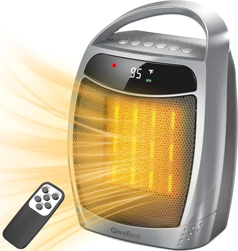 Miniatura 9 de GiveBest Calentador de espacio portátil – 1500 W, silencioso y energéticamente eficiente protección contra sobrecalentamiento y vuelco, tecnología