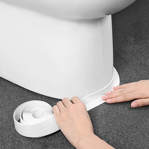 Miniatura 8 de Queenbox Cinta selladora de cinta de calafateo de 0.8 x 39.4 pulgadas, cinta de sellado autoadhesiva impermeable para protector de borde de Beige