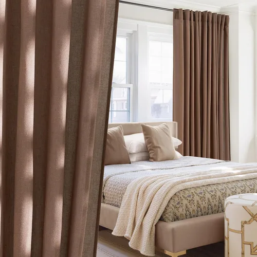 Miniatura 65 de NICETOWN Cortinas de lino grueso para dormitorio, privacidad añadida, bolsillo para barra y pestaña trasera, no se transparentan, mezcla de lino