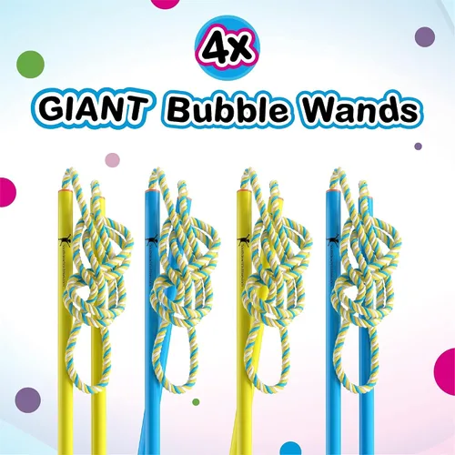 Miniatura 2 de 4 varitas de burbujas grandes: hacer burbujas gigantes. Gran actividad de cumpleaños y recuerdo de fiesta. Solución de burbujas gigantes no incluida.