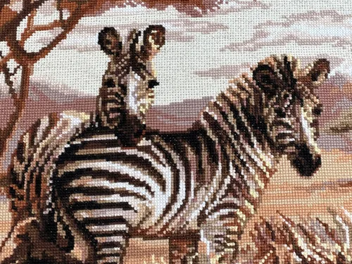 Miniatura 3 de RIOLIS - Zebras in the Savannah 1143, Kits de punto de cruz 15,75" x 11,81", Kits de punto de cruz para principiantes y avanzados, Kit de punto