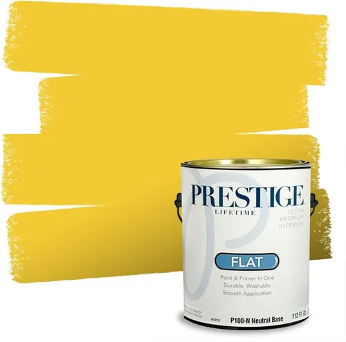 Miniatura 171 de PRESTIGE Pinturas Pintura Exterior e Imprimación En Uno, 1 Galón, Satinado, Pareja Comparable de Benjamin Moore* Amarillo* 320BM-PCM
