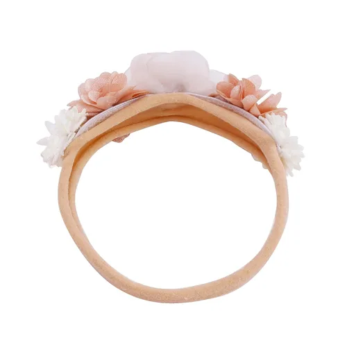 Miniatura 6 de cherrboll Juego de 3 diademas florales para bebé niña, súper suaves y elásticas, de nailon con orejas de conejo, diademas florales, regalo de Pascua