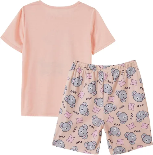 Miniatura 2 de Hupohoi Conjunto de pijama lindo de verano para niñas grandes, ropa de dormir estampada en forma de corazones a