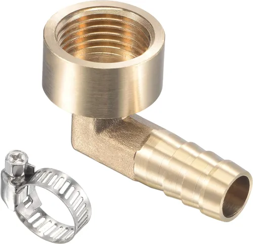 Miniatura 6 de M METERXITY Accesorios de latón para manguera, codo de 90 grados, conector de tubo de latón de 0.315 in con abrazaderas de manguera aplicable al
