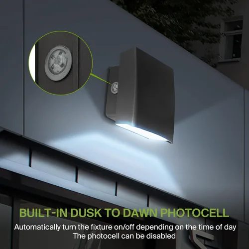 Miniatura 3 de ASD Paquete de luz LED de pared de 12 W, fotocélula de corte ajustable, iluminación exterior del atardecer al amanecer, 3000 K/4000 K/5000 K
