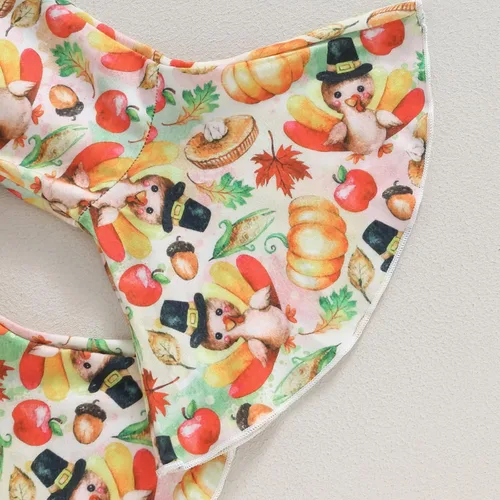 Miniatura 6 de Kuriozud Conjunto de mameluco con volantes para bebé recién nacida, con volantes, lindo conjunto de pantalones acampanados con diadema