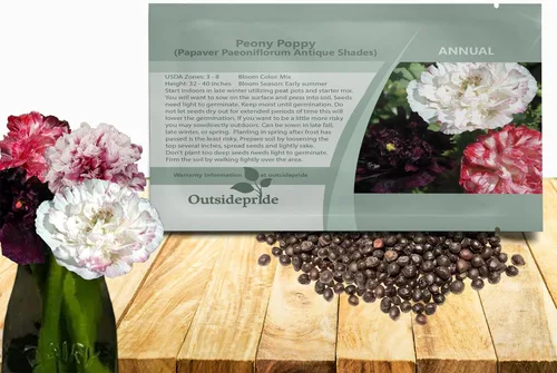 Miniatura 8 de Outsidepride Semillas de amapola de doble mezcla de peonía para plantar, 10,000 piezas anuales, tolerantes a la sequía y fáciles de cultivar
