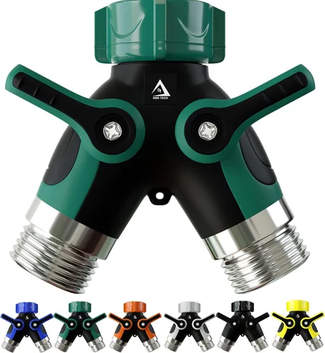 Miniatura 12 de DBR Tech® Divisor de Manguera de 2 Vías, Conector Metálico Resistente, Divisor de Manguera de Jardín de Dos Vías, Adaptador de Bib de Grifo de Flujo
