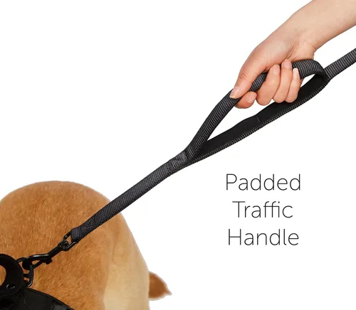 Miniatura 7 de TUG Correa de perro resistente de 5 pies con asa de tráfico acolchada para perros de raza grande y mediana (negro)
