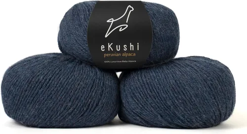 Miniatura 99 de 100% Hilo de Alpaca para Bebé para Tejer y Ganchillo - Juego de 3 Madejas de Hilo Premium DK - Ligero, Hipoalergénico y Térmico Hecho en Perú - N010