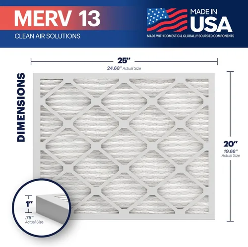 Miniatura 2 de BNX TruFilter 20x25x1 Filtro de aire MERV 13 (paquete de 6) - HECHO EN EE. UU. - Filtros electrostáticos plisados para aire acondicionado HVAC AC