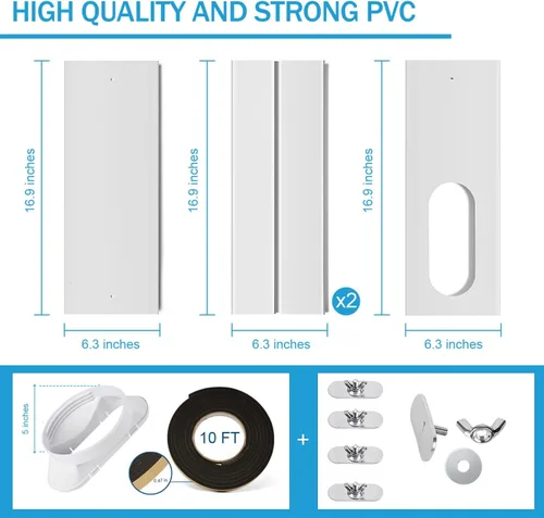 Miniatura 2 de YoleShy Kit de ventana de aire acondicionado portátil con acoplador, sello de ventana ajustable para unidad de CA, kit de ventilación de CA