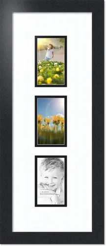 Miniatura 129 de ArtToFrames Marco de fotos tipo collage con estera doble con 3 aberturas de 5x7 y marco negro satinado Uva