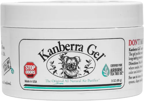 Kanberra Gel Eliminador de olores y ambientador de aire totalmente natural de 3 onzas para el hogar, automóvil, caravana, barco, bolsa de gimnasio |
