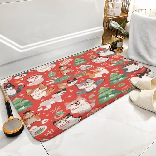 Miniatura 2 de Tapete de baño de franela antideslizante para bañera de 16 x 24 pulgadas, tapete de baño de microfibra súper suave, antideslizante, absorbente