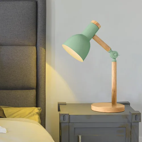 Miniatura 6 de himmel Lámpara de mesa, lámpara de mesa de madera ajustable, lámpara de escritorio para niños, para dormitorio, sala de estar, base E27